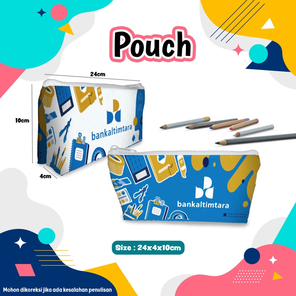 

[Souvenir Kantor & Hadiah Perpisahan] Tempat Pensil Custom Bentuk Pouch & Pipih Murahh