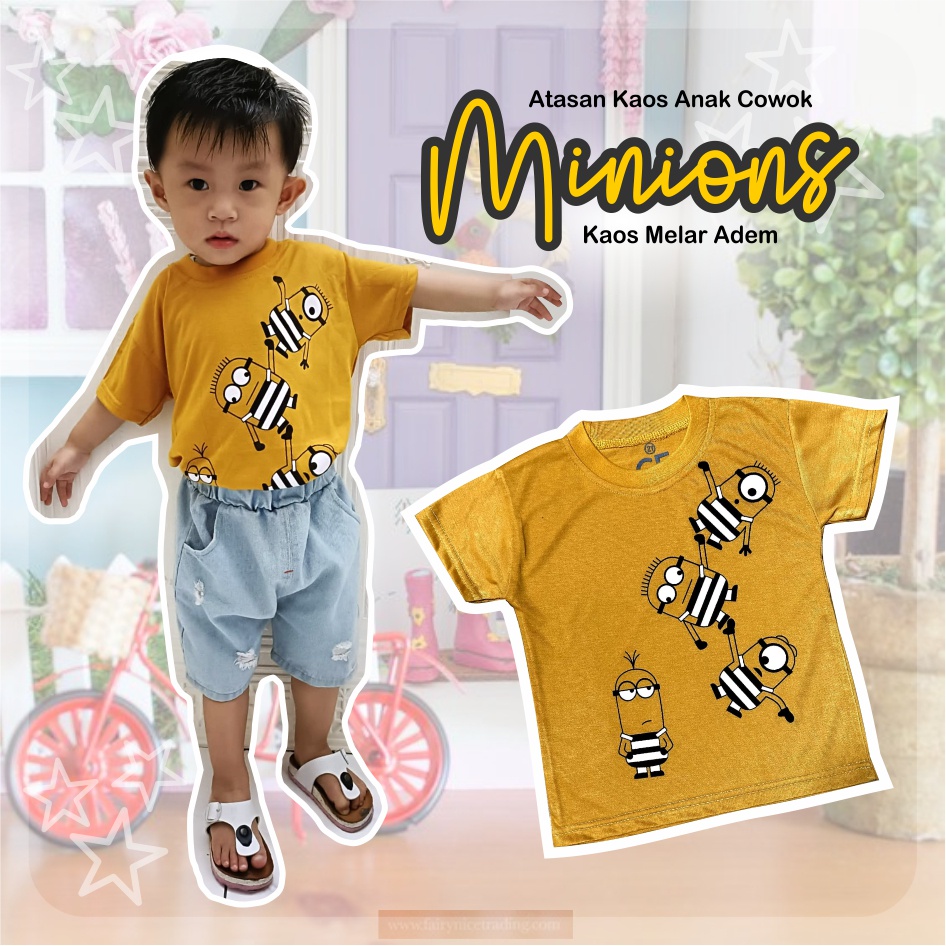 Atasan Kaos Murah Anak Laki-laki Minion CF Kids