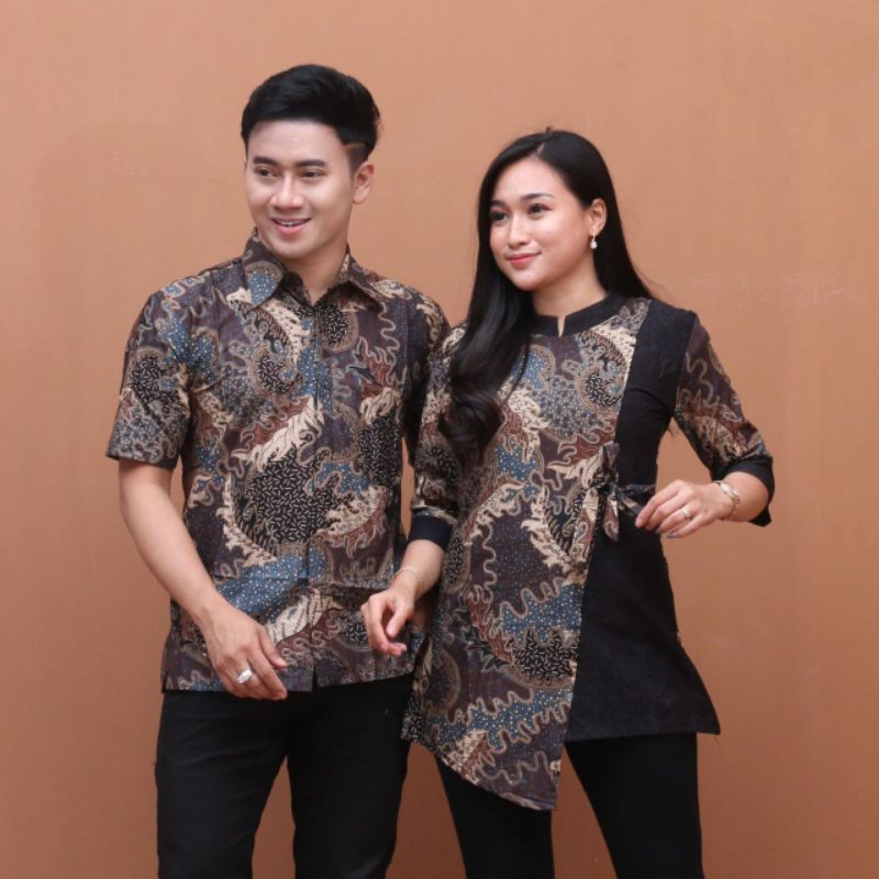 Batik wanita ASJ SA HRB026 Kenongo Kemeja Tosca Pendek Batik Fashion Baju Wanita