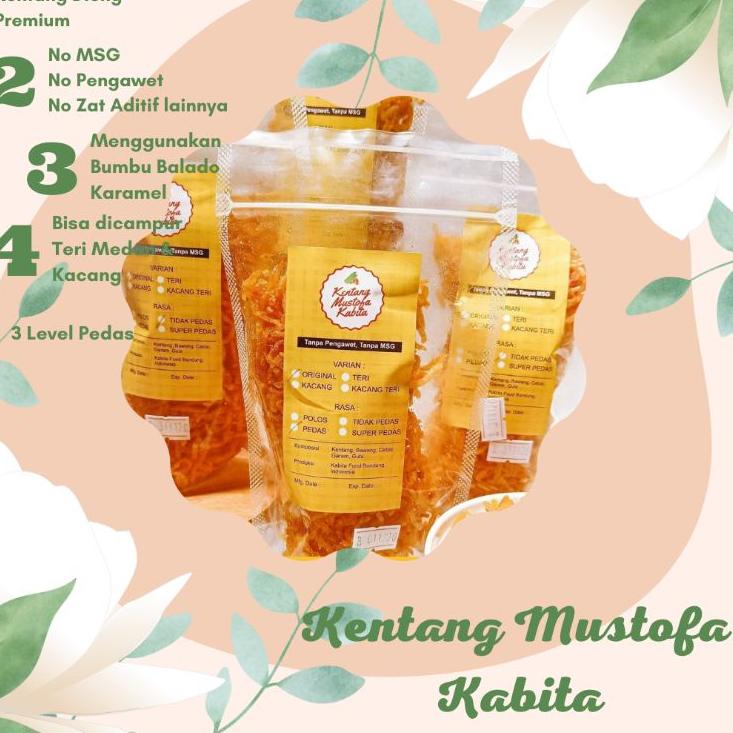 

ART3u8Ti--Kering Kentang Mustofa Kabita 250 gram - Bencok Balado Krispi Tanpa MSG Premium Pedas Manis Renyah Kriuk