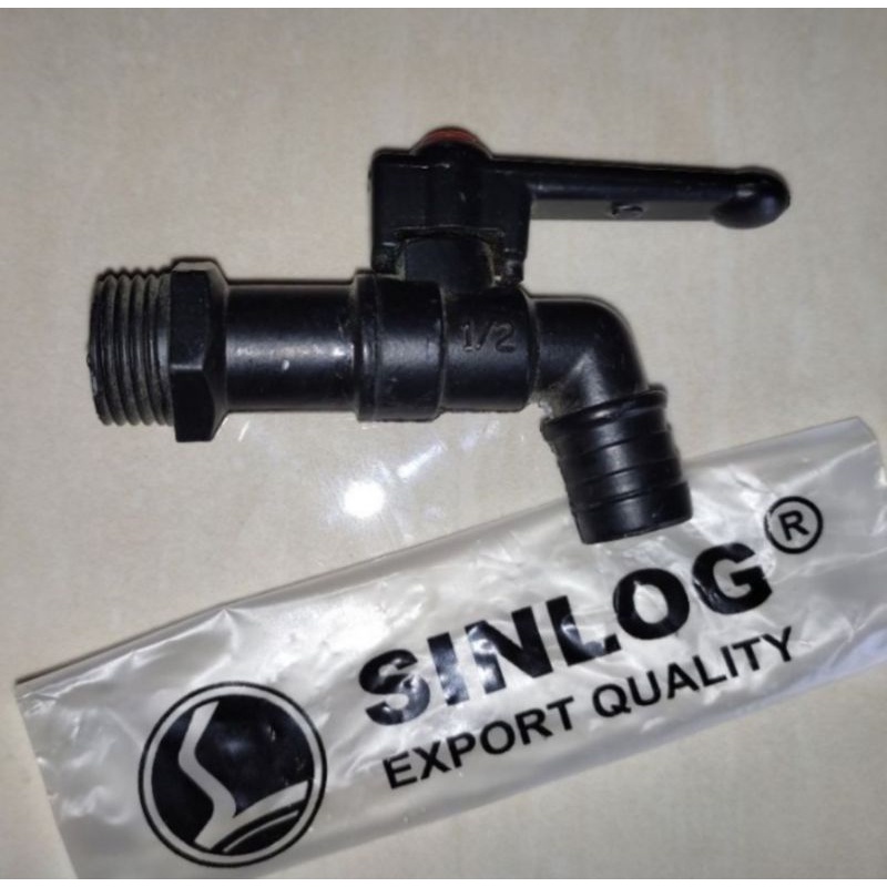 Kran Sinlog Besi Hitam 1/2" / Kran Sinlog Hitam Tembok Ukuran 1/2"