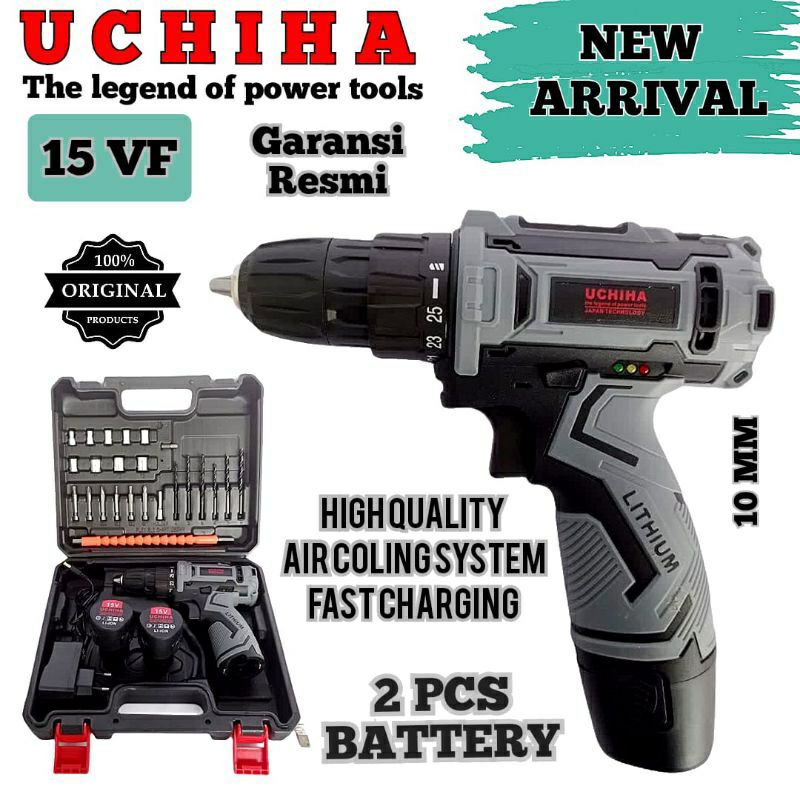 NANWEI-mesin Bor cordless/Bor baterai/Bor listrik/Beton Besi kayu Full set koper UCHIHA