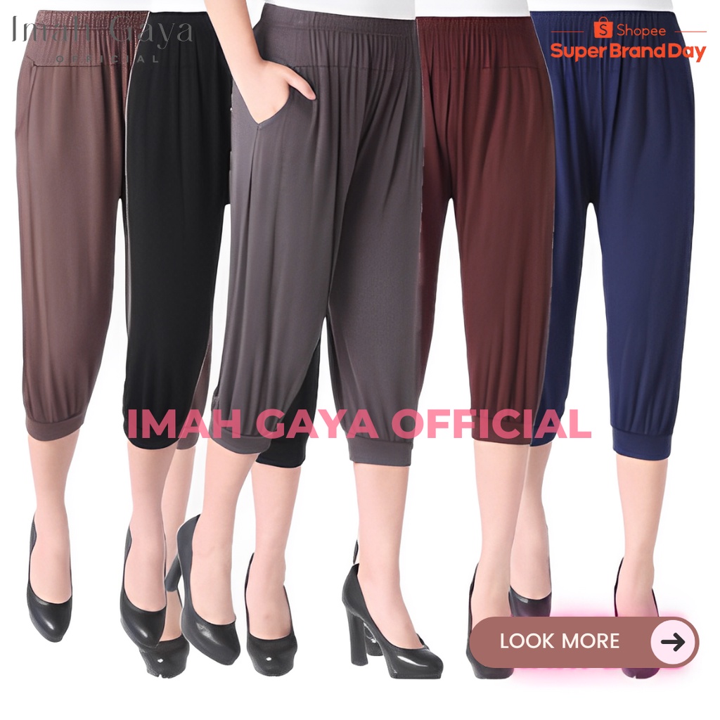 Celana Pendek Aladin Ban Wanita Dewasa Standar &amp; Jumbo polos Soft Rayon