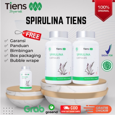 SPIRULINA TIENS ORIGINAL 100% ORI ASLI BPOM ISI 30 100 KAPSUL CAPSUL CAPSULES BIJI BOTOLAN TIANSHI T