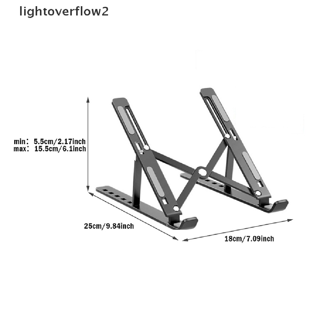 (lightoverflow2) Stand Laptop / Notebook / Tablet Bahan Aluminum Alloy Bisa Dilipat (ID)