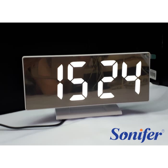 Jam Meja Digital LED / Digital Alarm Clock Mirror SONIFER