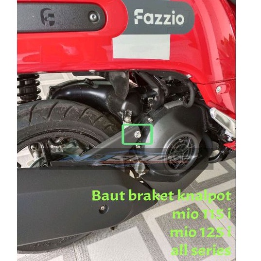 HARGA SATUAN baut probolt knalpot mio m3 fazio mio s xride M8 DRAT 12 STAINLESS HENG ORIGINAL