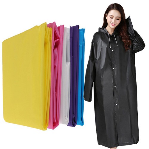 Jas hujan plastik terusan EVA polos/Raincoat Mantel Hujan Lengan Panjang/ Raincoat Mantel/ Jas Hujan Ponco Eva Lightweight Raincoat/ Portable Raincoat Poncho with Hood / JAS HUJAN/ DEWASA Model Poncho Kancing