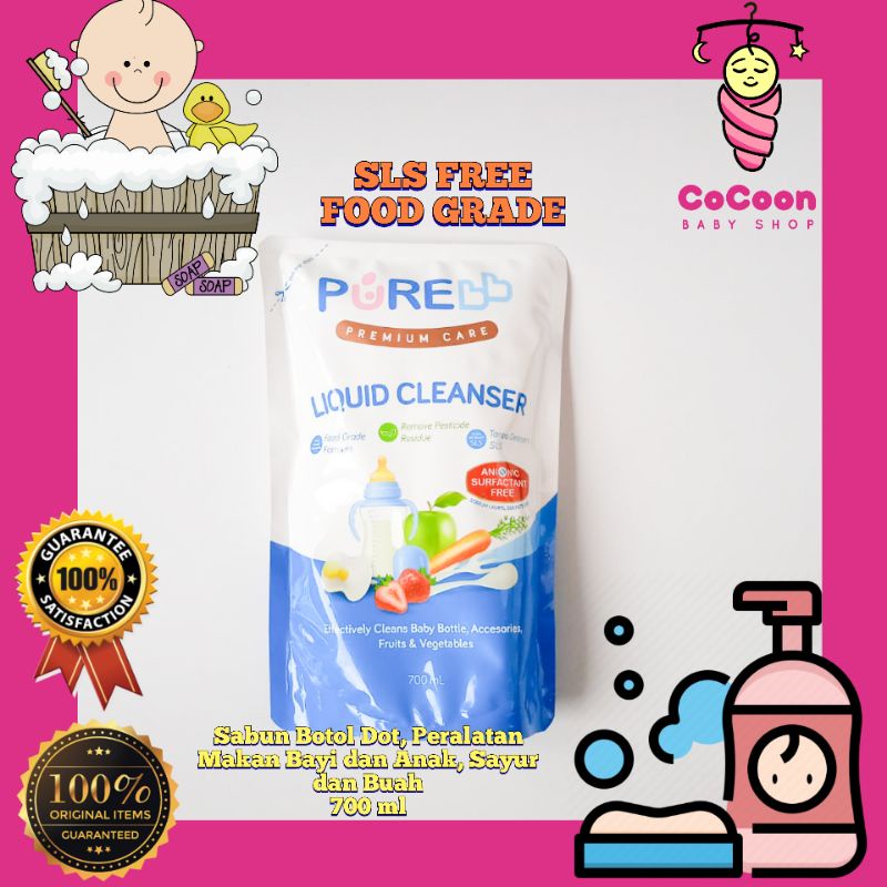 Sabun Sayur Buah Food Grade Purebaby Pure Baby Liquid Cleanser 700 ml