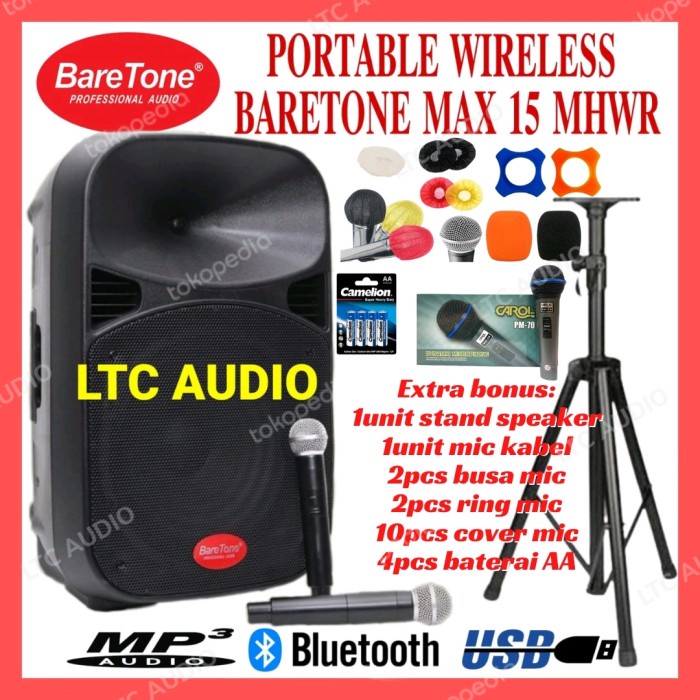 [Audio] Portable Wireless Baretone Max 15 Mhwr - Sound System - Sound Master