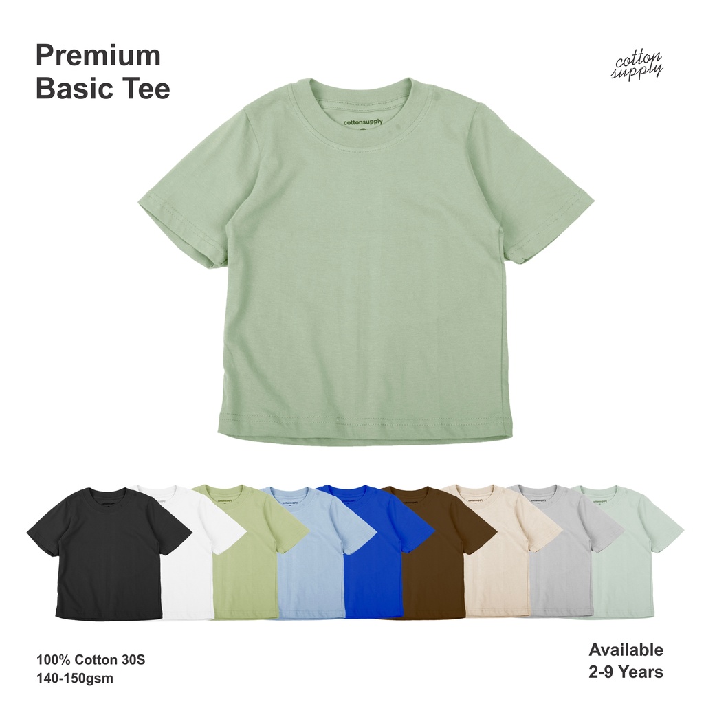 Premium Basic Tee Kids Kaos Polos Anak