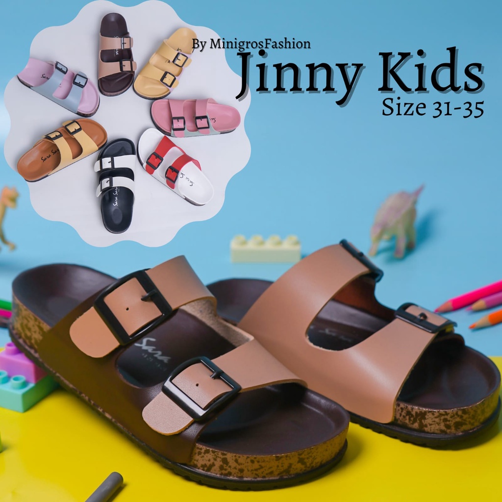 Sara Sara JINNY TANGGUNG Sandal anak wanita casual sendal slop anak perempuan model birken ban dua