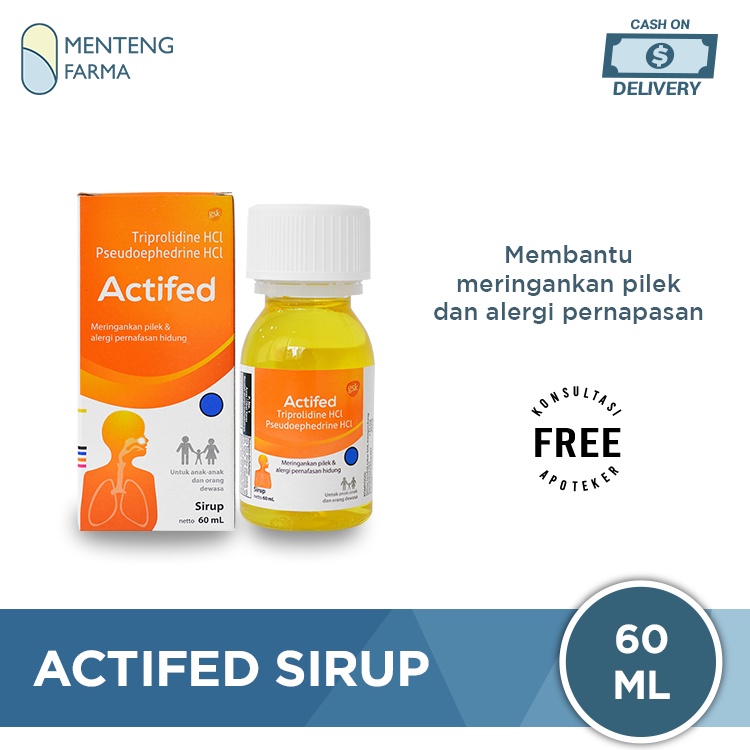 Actifed Sirup 60 ML (Actifed Kuning) - Obat Pilek dan Alergi
