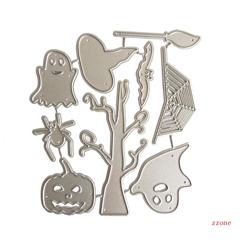 Cetakan Stensil Cutting Dies Motif Halloween Bahan Metal Untuk Scrapbook / Craft DIY / Embossing