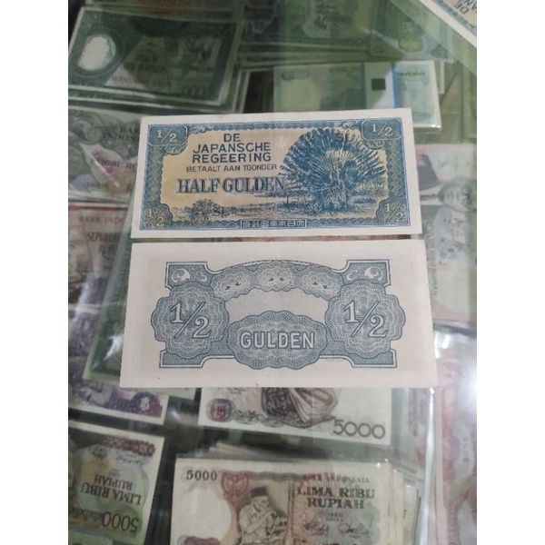 uang kuno indonesia half gulden asli saat dijajah jepang