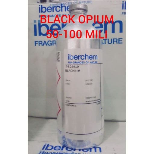 BLACK OPIUM BY IBERCHEM /REVIL MINYAK WANGI REALPACK BOTOL LABOR SEGEL 50-100 MILI /BIBIT PARFUM INI