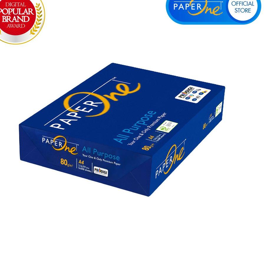 

Miliki ! PaperOne Kertas A4 80gr All Purpose 1 Rim 500 lembar Kertas HVS A4 Kertas Fotocopy .. ..