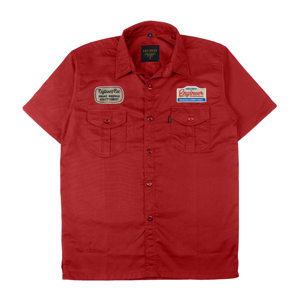 FRACTURE WORKSHIRT KEMEJA KERJA LENGAN PENDEK UNISEX BY ENGINEER WORKWEAR