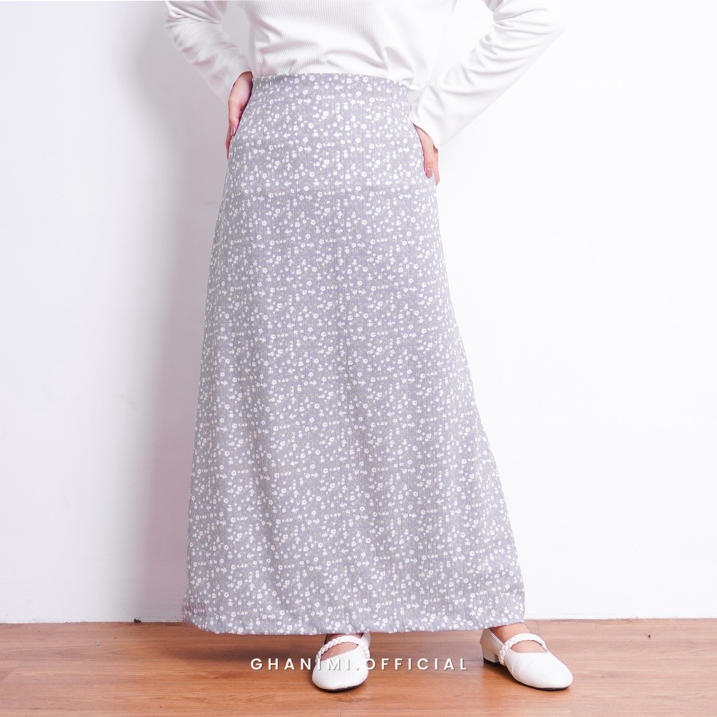 Ghanimi - Yoona Skirt / Rok Flower Korean Style / Rok motif / rok vintage / rok korea / rok span / rok daily / rok karet / bawahan kerja / rok casual formal / rok aestetik / rok panjang