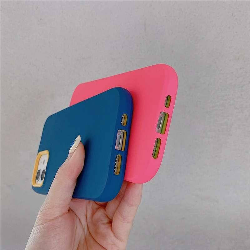 Soft Case Bahan Silikon Warna Permen Tahan Banting Untuk iPhone 11 Pro MAX Plus X XS MAX XR 7 8 6 6S Plus SE 2022 2020