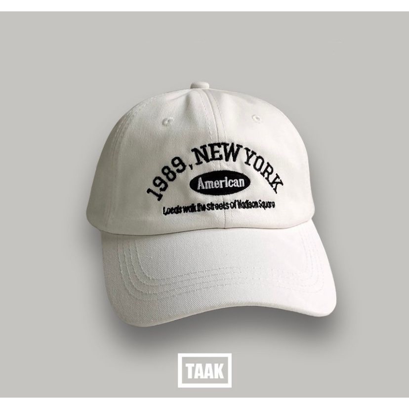 Topi Distro Unisex Pria Wanita Hat Soft Material Bordir 1989 New York Topi Baseball