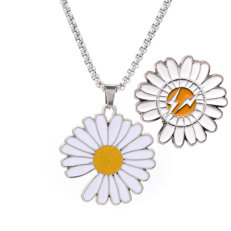 Kalung Liontin daisy Bahan titanium steel Gaya hip hop Korea Untuk Pria