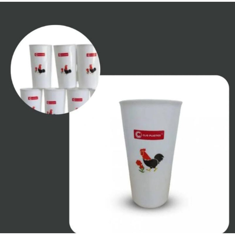 Jual Gelas Ayam Clio Gelas Minum Gelas Plastik Gelas Panjang Mug Plastik Mug Ayam Gelas Putih