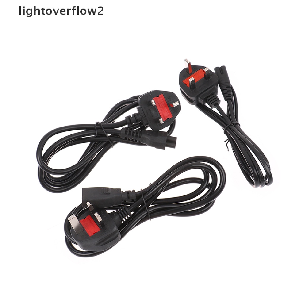 (lightoverflow2) Kabel Extension Power Plug UK 2 / 3Pin Panjang 1.5m Untuk Laptop / Printer 3D (ID)