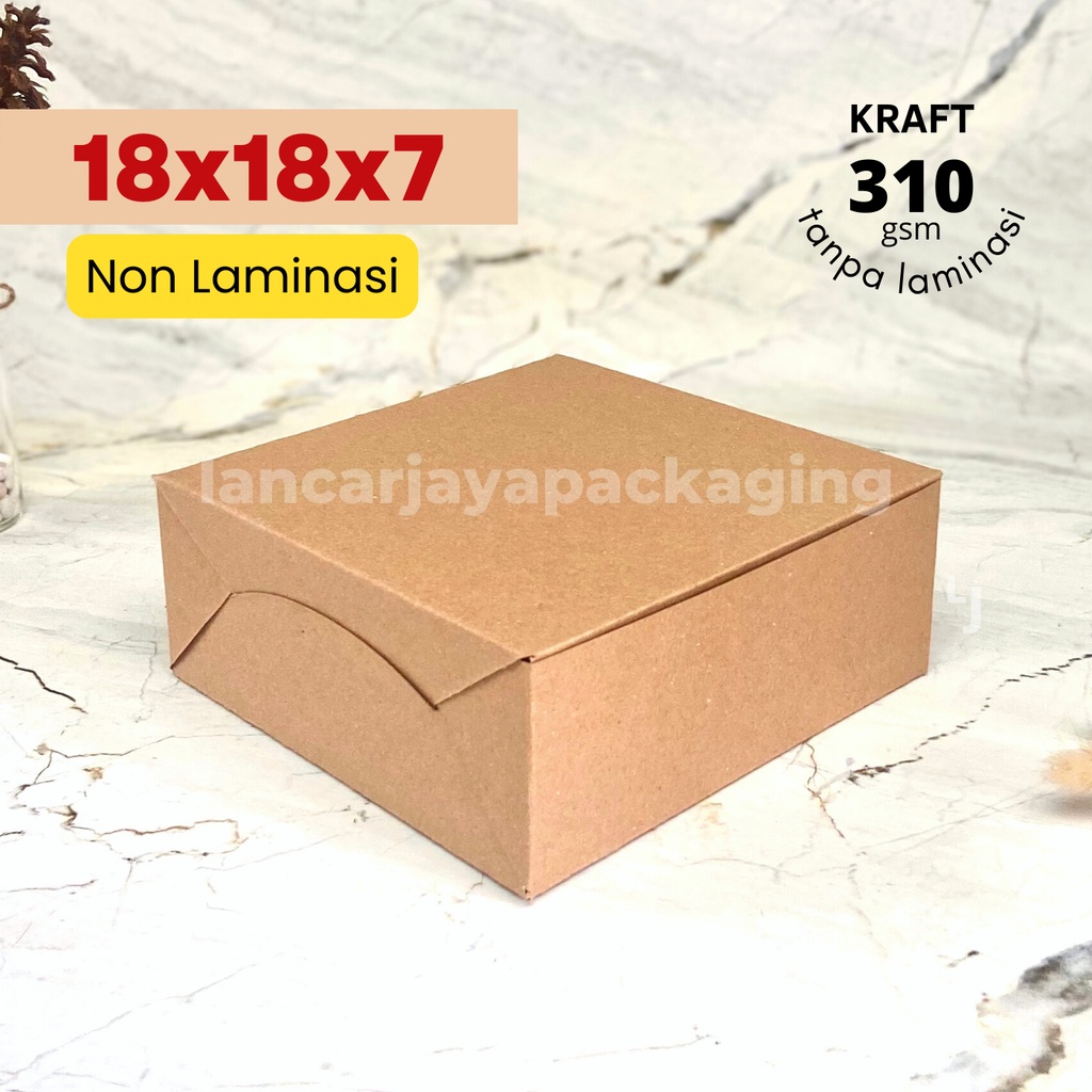

BOX KRAFT KOTAK SNACK DOS ROTI KUE CAKE UKURAN 18x18x7