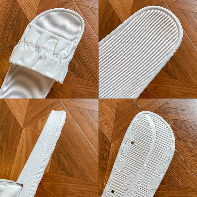 Sandal Slop Wanita Motif Kerut Sandal Wanita Polos MALLSHOPPING