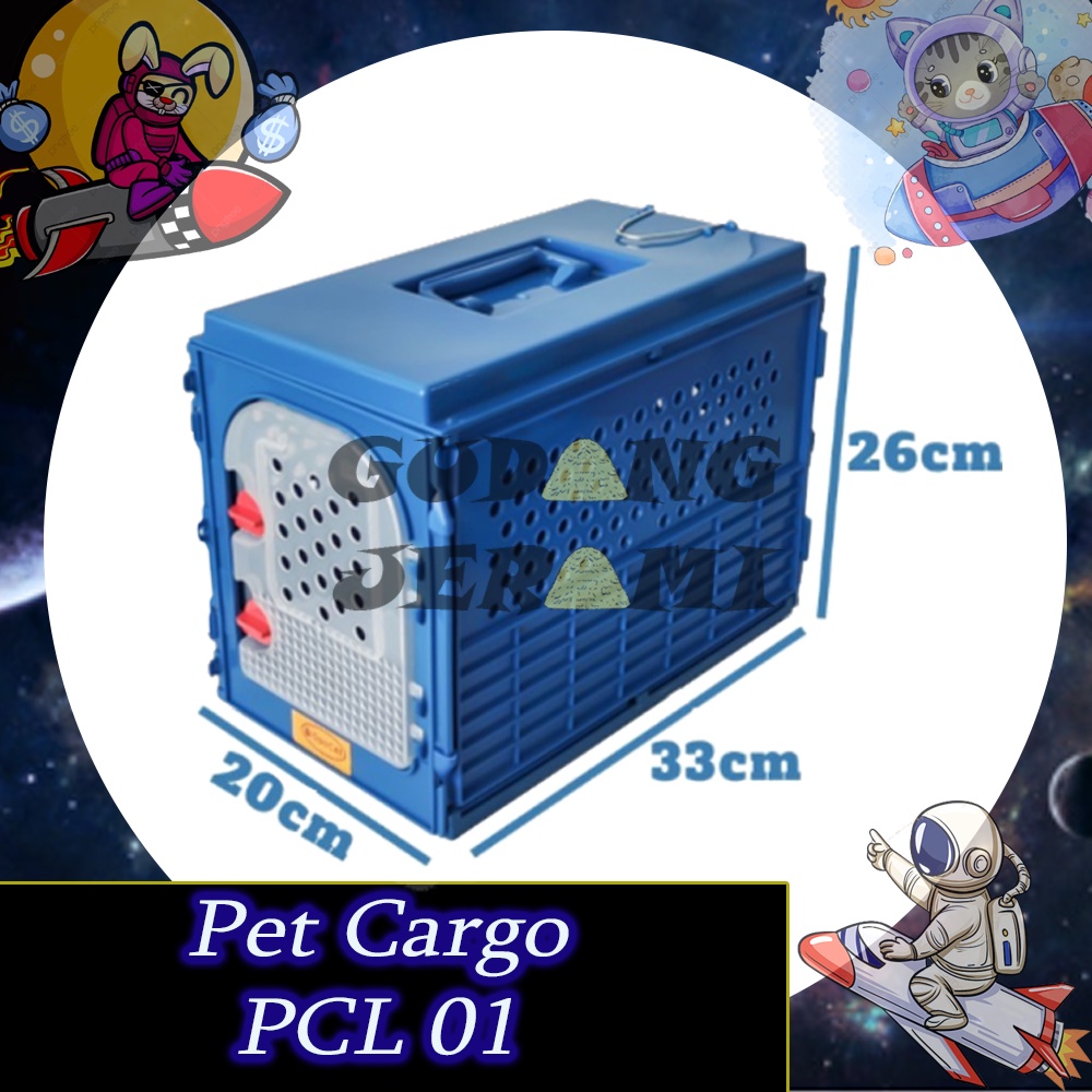 Jual Pet Cargo Pet Carrier PCL 01 Bisa Di Lipat 33x20x26 Kucing Kelinci