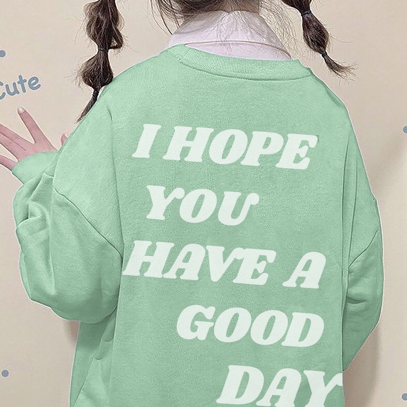Sweater Wanita Dan Pria i Hope | Korean Style | Bahan Fleece | Allsize | Sablon Bagian Belakang