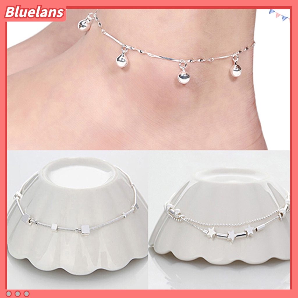 Bluelans Anklet Exquisite Adjustable Women Star Heart Beads Pendant Foot Bracelet