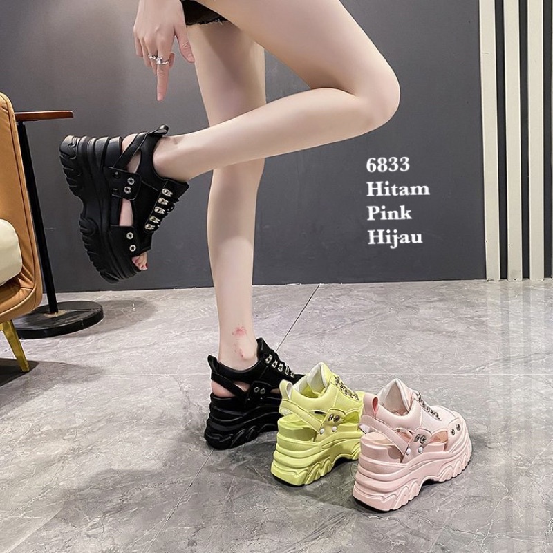 SANDAL WEDGES WANITA  FASHION KOREA 6833