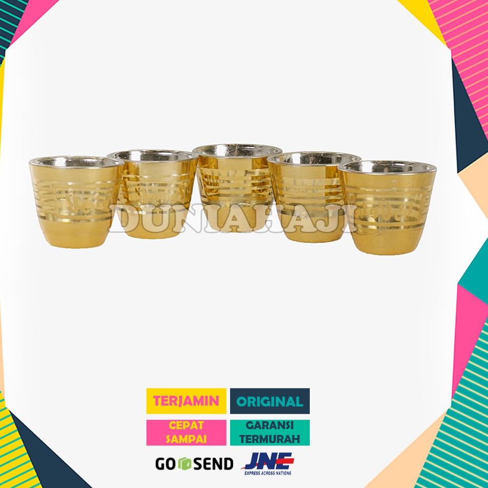 Menarik Gelas cucing warna GOLD 1LUSIN(12pcs) / Gelas zam zam untuk Oleh Oleh Umroh dan Haji