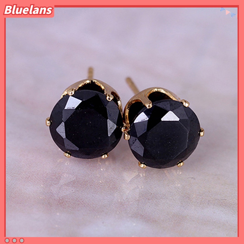 Bluelans Ear Studs Elegant All Match Cubic Zirconia Round Exquisite Earrings