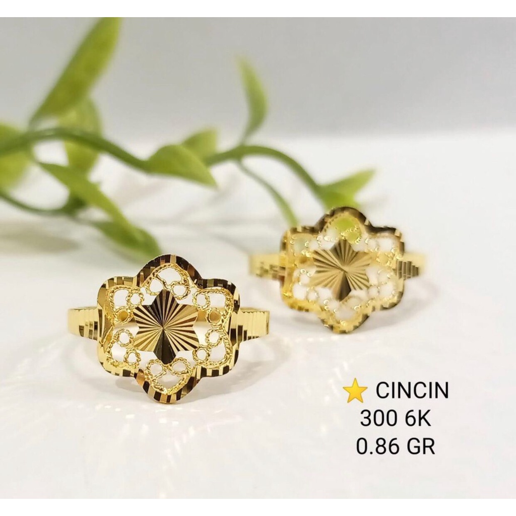 Cincin krawang ringan kadar 300 6karat fashion