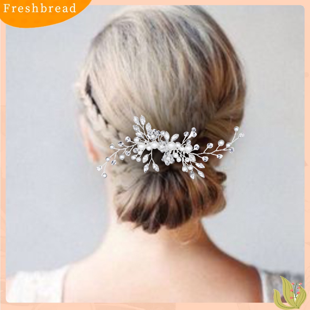 (Fresh) Sirkam Hiasan Rambut Bridal Aksen Mutiara / Berlian Imitasi Untuk Wanita