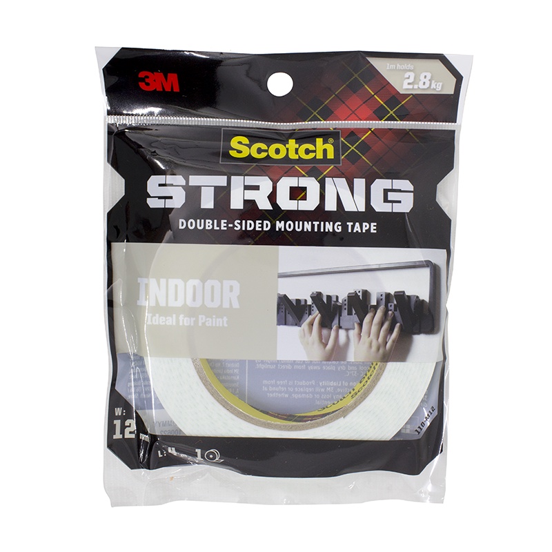 Ktmstore 3M SCOTCH STRONG Perekat Isolasi Indoor Mounting Tape 12mmX 4m 110-M12