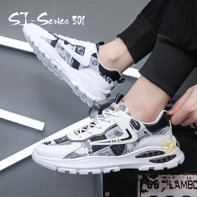 [JWALK] Sepatu Sneakers Pria Fashion Trendy Keren Nyaman Buat Jalan Kualitas Import Premium -301 GREY