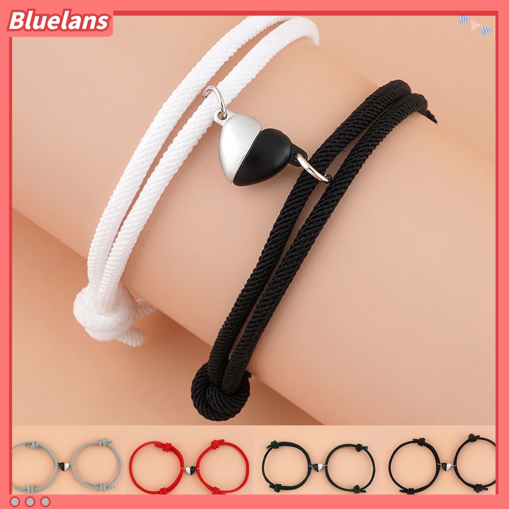 2pcs Gelang Rantai Magnetik Bahan Alloy Untuk Pasangan