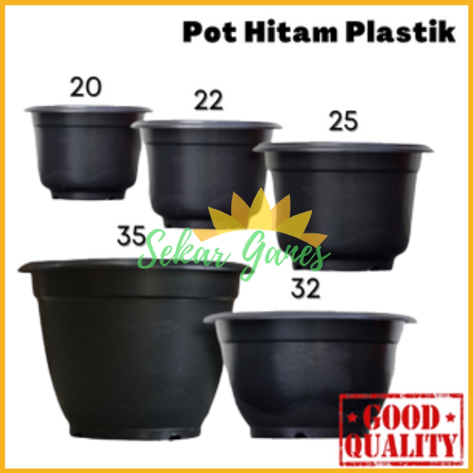 Pot Bunga Hitam 20 22 25 30 32 35 | Pot Tanaman Hitam Plastik Pot bunga Pot murah Pot Plastik Hitam Termurah Bagus