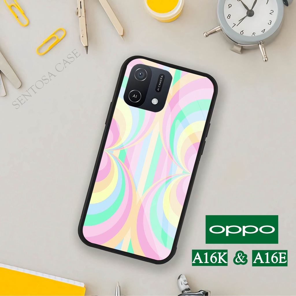 Softcase Glass Kaca OPPO A16K & OPPO A16E - Casing HP OPPO A16K & OPPO A16E [ S61 ].