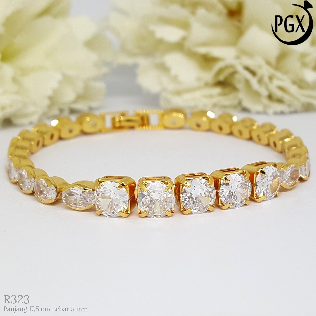 PGX Gelang Tangan Xuping Wanita Perhiasan Lapis Emas Aksesoris Fashion Premium - R323