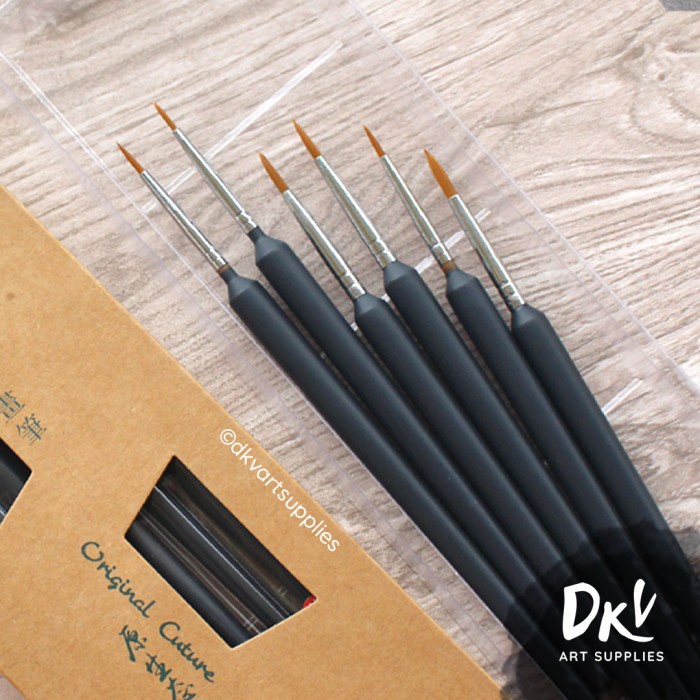 

Unik Giorgione Brush Set G-807 6Pcs | Kuas Lukis Liner Round Tip Nylon Trendi