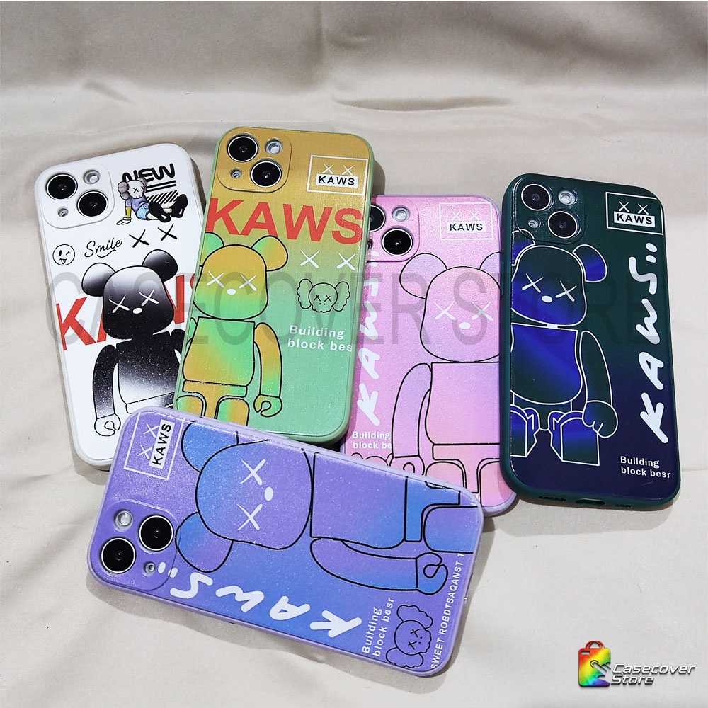 Kaws Bear Cartoons - Slicone Case Full Cover For iPhone 12 13 Mini Pro Promax / Casing iPhone / Case iPhone