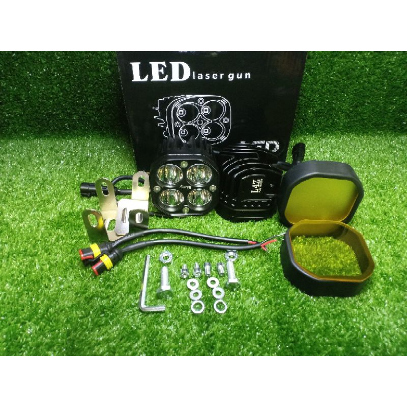 lampu tembak laser gun L4Z 40 watt 12 volt free mika kuning