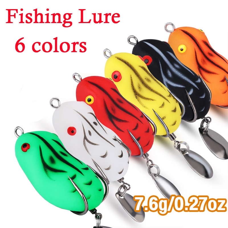 ✨HAIYI FISHING✨Umpan Pancing 4.5cm Lembut Bionik Katak Kodok Tiruan Kait Ganda Simulasi Putar Tubuh 
