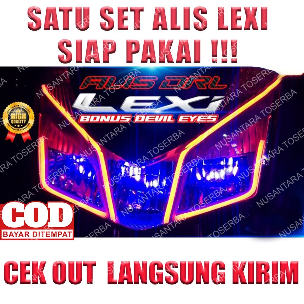 LAMPU ALIS DRL LED BONUS DEVIL EYES YAMAHA LEXI LAMPU SENJA LEXI LAMPU LIS LAMPU VARIASI LEXI ALIS F