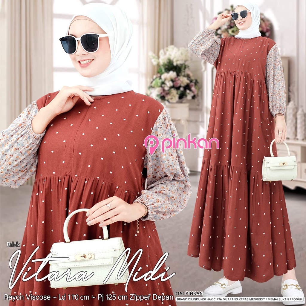 Midi Dress Muslim Rayon Premium Vitara Midi